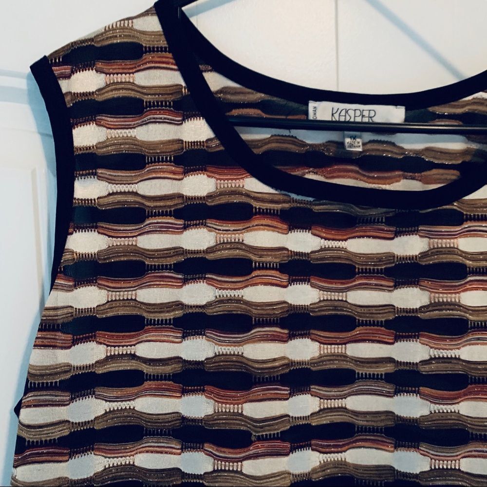 KASPER Separates Multicolor Sleeveless Sweater Knit Top 1X - Picture 2 of 16